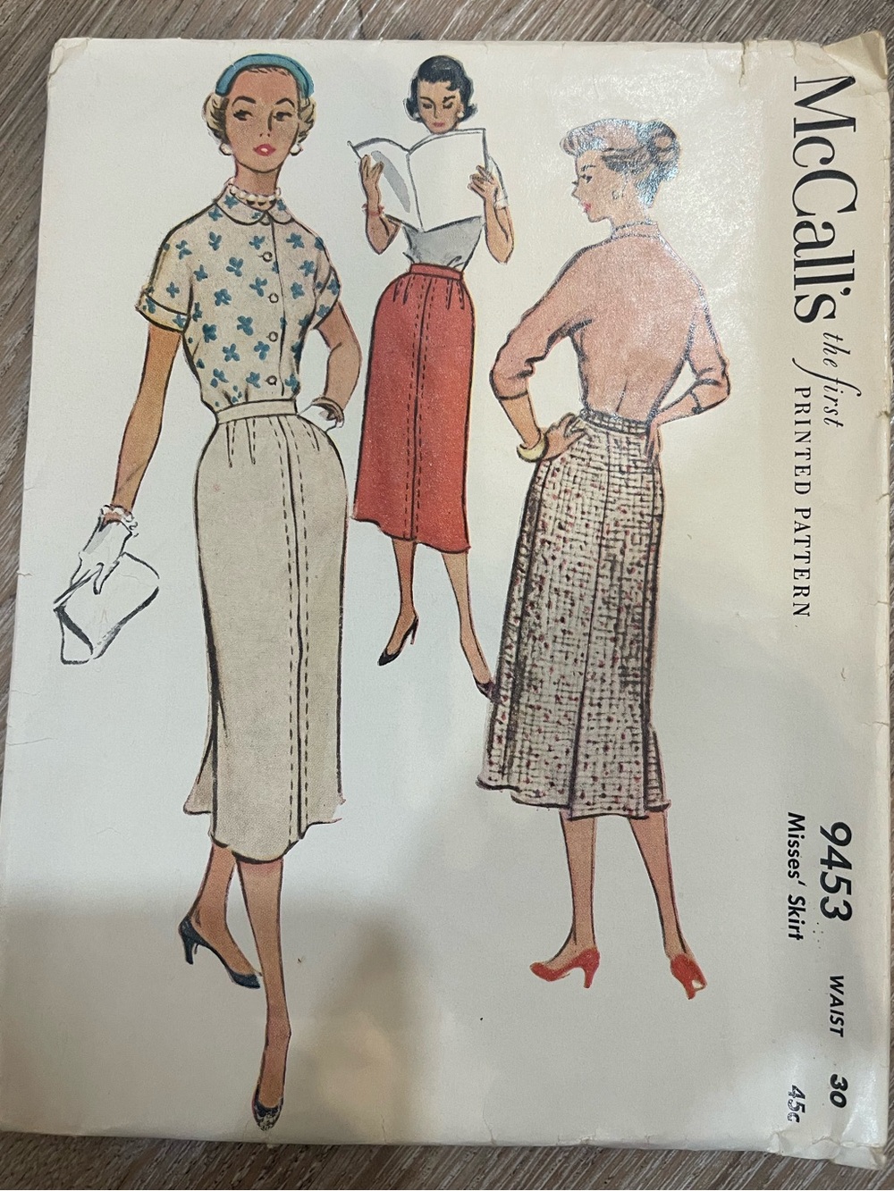 Vintage skirt pattern with Women's Midi Skirt  -McCalls #9453